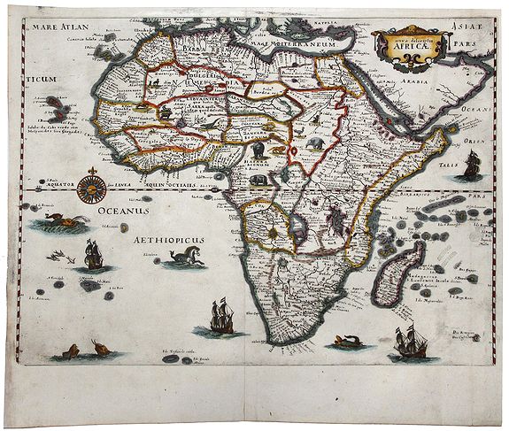 MERIAN, M., Nova Description AFRICAE., antique map, old maps