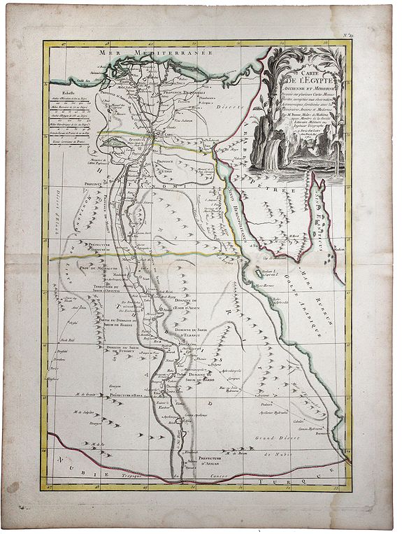 LATTRE, Jean., Carte de l' Egypte. Ancienne et Moderne., antique map, old maps