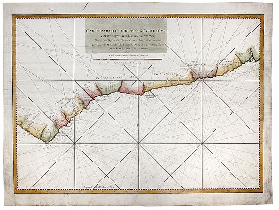 BELLIN, J.N., Carte Particuliere de la Coste d'Or pour servir aux Vaisseaux Du Roy., antique map, old maps