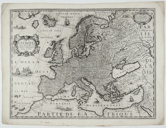BERTIUS / DANCKERTS., Carte de l'Europe corrigée et augmentée dessus toutes les aultres. . . , antique map, old maps
