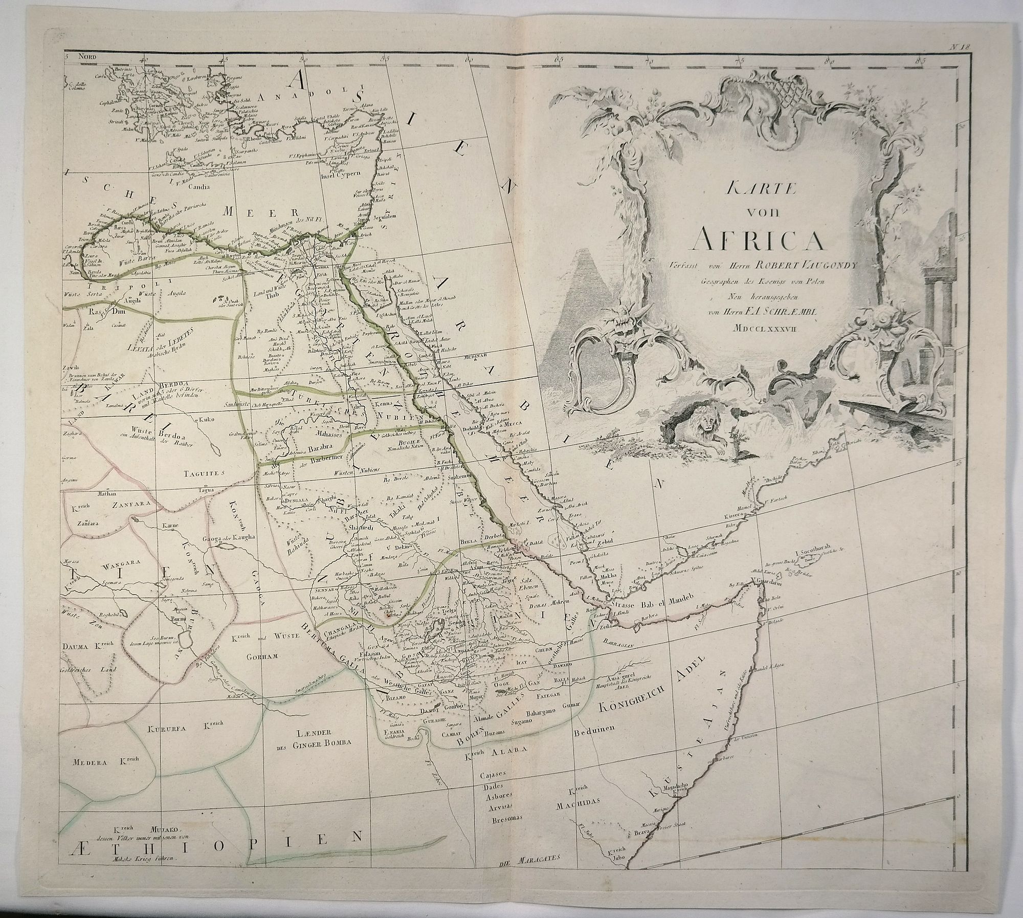 SCHRAEMBL, F.A., Karte von Africa., antique map, old maps