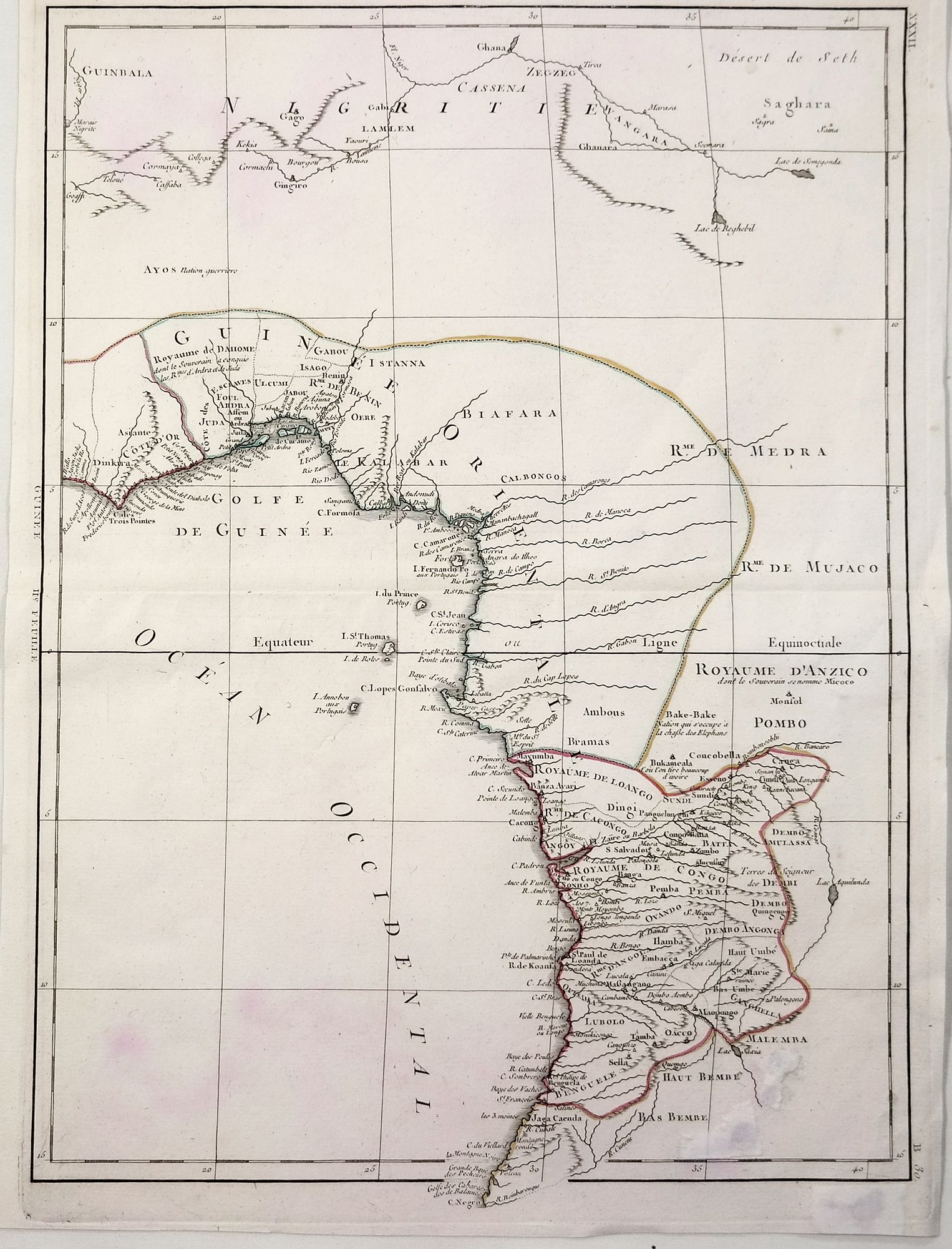 BONNE, R., Guinee Guinee IIe. Feuille., antique map, old maps