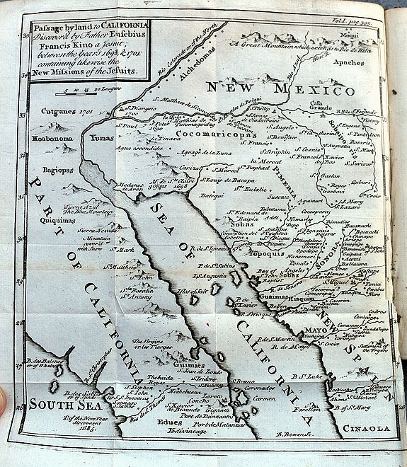 LOCKMAN, J., Travels of the Jesuits...(with Kino map of California!)., antique map, old maps