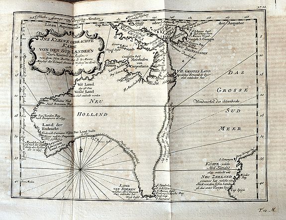 SCHWABE, J., Allgemeine Historie der Reisen... (including rare Australia map!), antique map, old maps