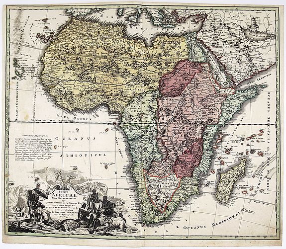 HOMANN, J. B., Totius Africae Nova Repraesentatio qua praeter diversos in ea Status et Regiones..., antique map, old maps