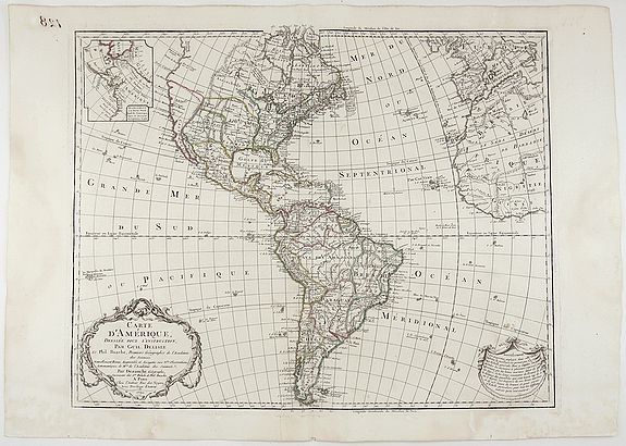 DELISLE, G., Carte d’Amérique Dressée pour l’instruction. . ., antique map, old maps