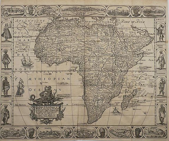 WALTON, R., A New Plaine and Exact Map of Africa., antique map, old maps