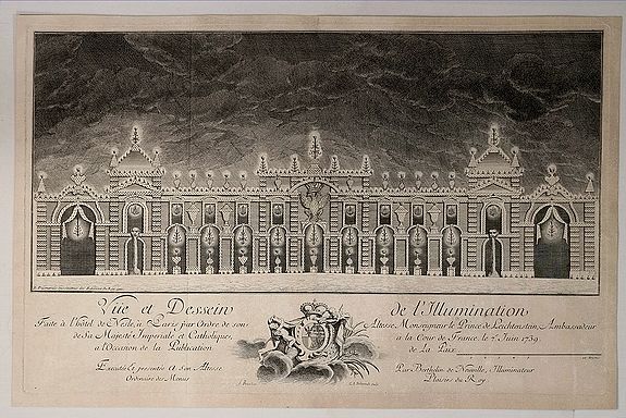 BOUCHER, F., Vue et Dessein de l’Illumination., antique map, old maps