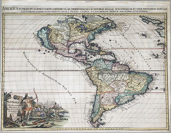 AA, Pieter van der. , L’Amerique Selon les nouvelles observations de Messrs. de l’Academie des Sciences., antique map, old maps