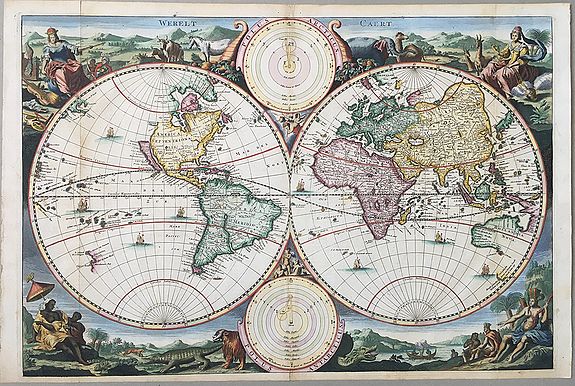 STOOPENDAAL, Daniël, Werelt Caert., antique map, old maps