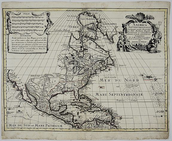 WOLFF, J., America Septentrionalis Concinnata juxta Observationes. . ., antique map, old maps
