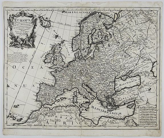 WOLFF, J., Europa Delineata juxta Observationes. . ., antique map, old maps