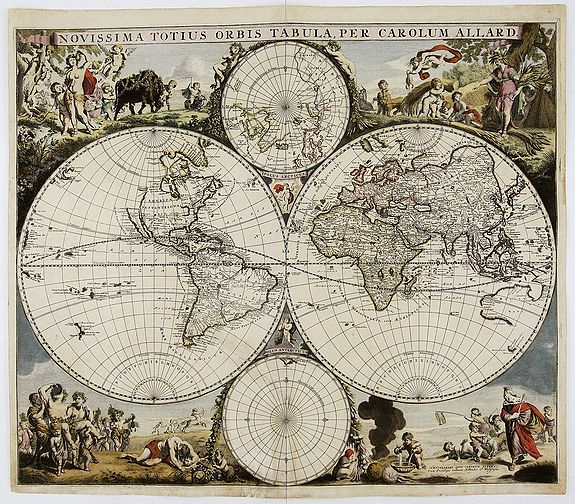 ALLARD, C. , Novissima Totius Terrarum Orbis Tabula, Per Carolum Allard., antique map, old maps