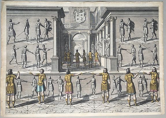 SERWOUTER, Pieter., Fencing: from: Gerard Thibault, The Academy of the Sword., antique map, old maps
