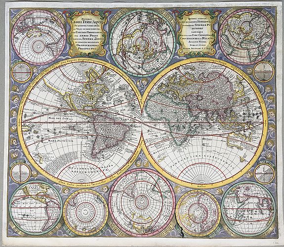 SEUTTER, Matthias., Diversi Globi Terr-Aquei Statione variante (...), antique map, old maps
