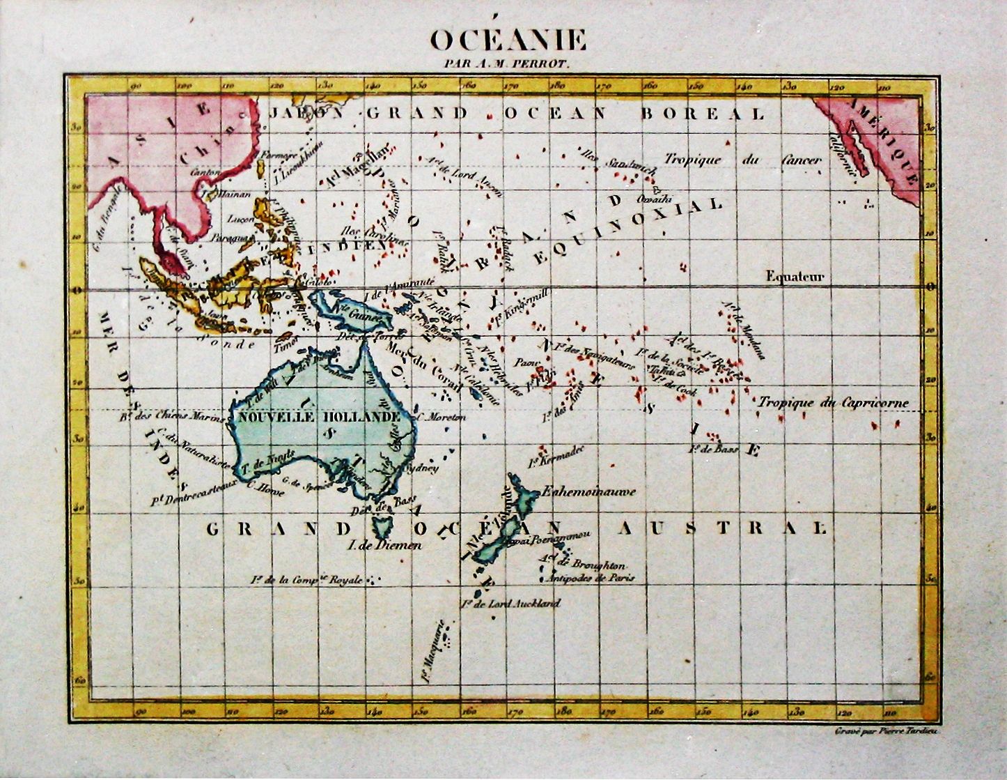 PERROT, A.M., [ Oceanie., antique map, old maps