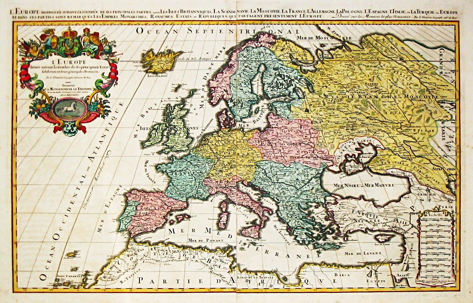 JAILLOT, A-H. / P. Mortier., Europe / divisee suivant l' estendue de ses principeaux etats / subdivises en leurs principales provinces., antique map, old maps