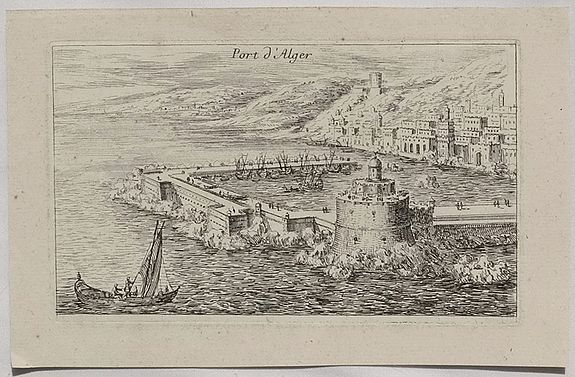ANONYMOUS., Port d’Alger., antique map, old maps