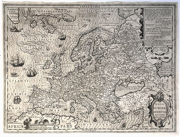 HONDIUS, Jodocus., Nova Europae Descriptio., antique map, old maps