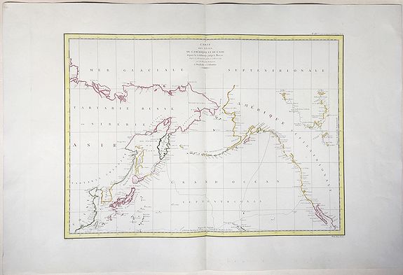 TARDIEU, P.F., after La Perouse., Carte des Côtes de l’Amérique et de l'Asie depuis la Californie jusqu’à Macao. , antique map, old maps