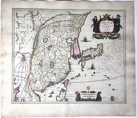 JANSSONIUS, J., China Veterebus Sinarum Regio nunc Incolis Tame dicta., antique map, old maps