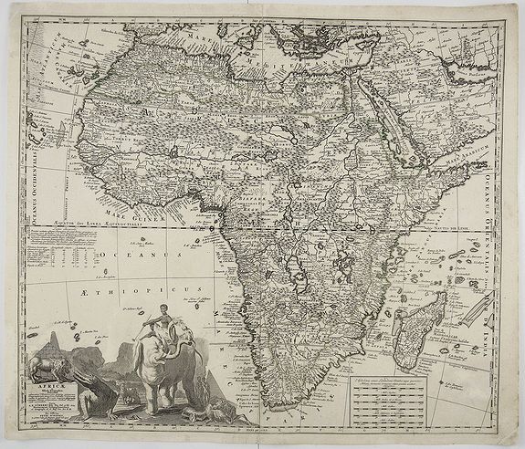 SCHENK, P., Africae in Tabula Geographica Delineatio., antique map, old maps