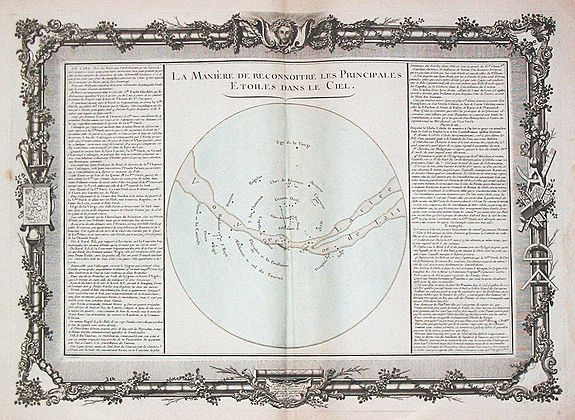 BUY DE MORNAS, C., A chart helping to find the stars in the sky. Plus a similar celestial chart., antique map, old maps