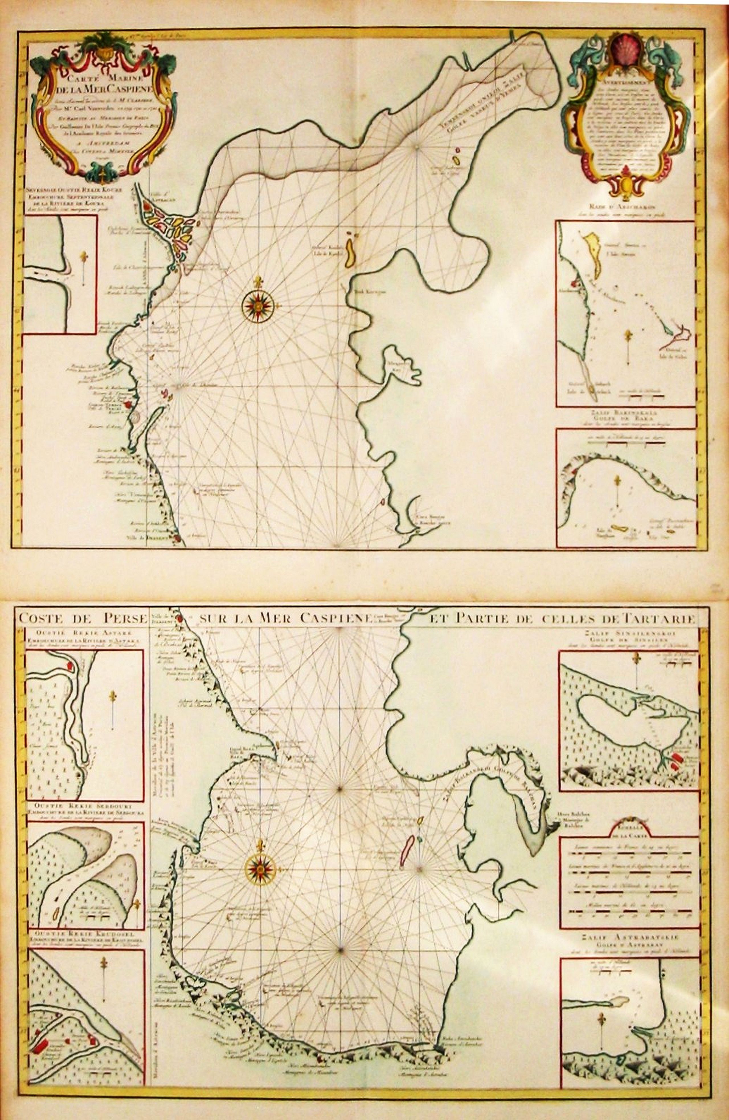 ISLEle. G. de l'., Carte marine de la Mer Caspiene. Levee suivant les ordres de S.M. Czariene, , antique map, old maps