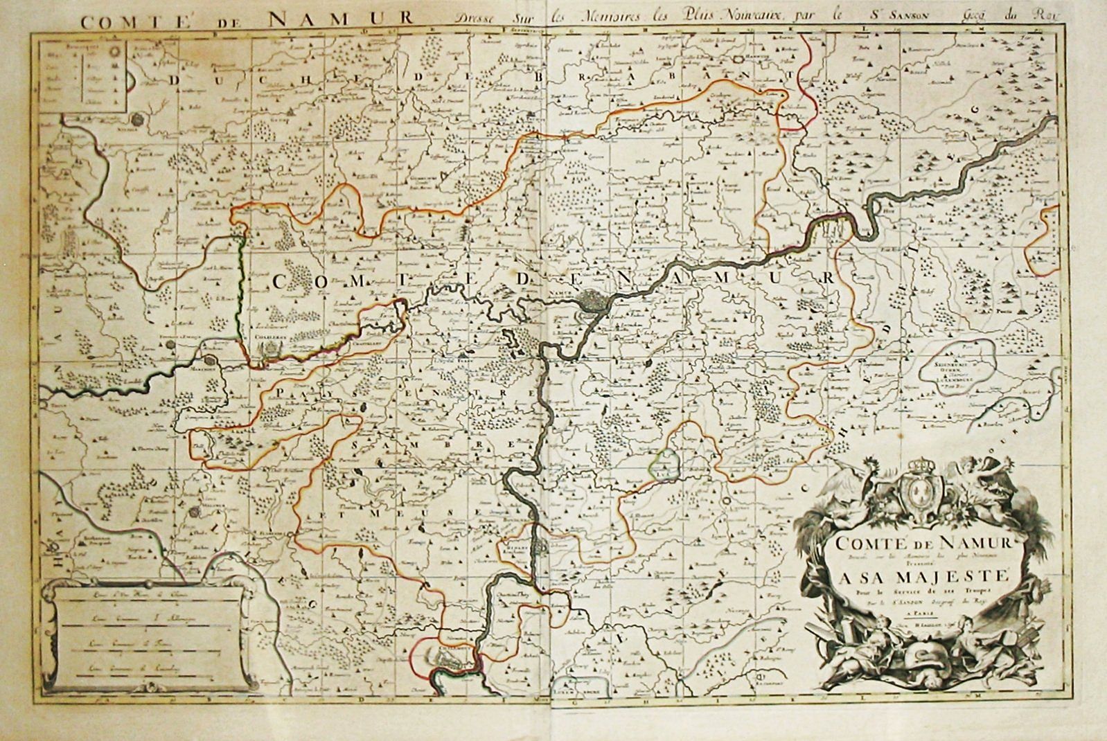 JAILLOT, Alexis-Hubert., Comte de Namur. A Paris, 1696. With the Ortelius map of Namur and 2 other maps of Belgium., antique map, old maps