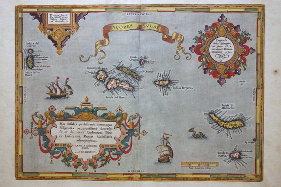 ORTELIUS, A., Açores Insulae., antique map, old maps
