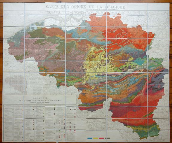 André-Hubert Dumont, Carte Géologique de la Belgique. D'apres la carte géologique originale a l'echelle du 40.000 dressee par ordre du gouvernement, antique map, old maps