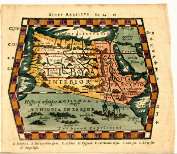 PETRI, Henri, Sinus Arabicus (North Africa), antique map, old maps