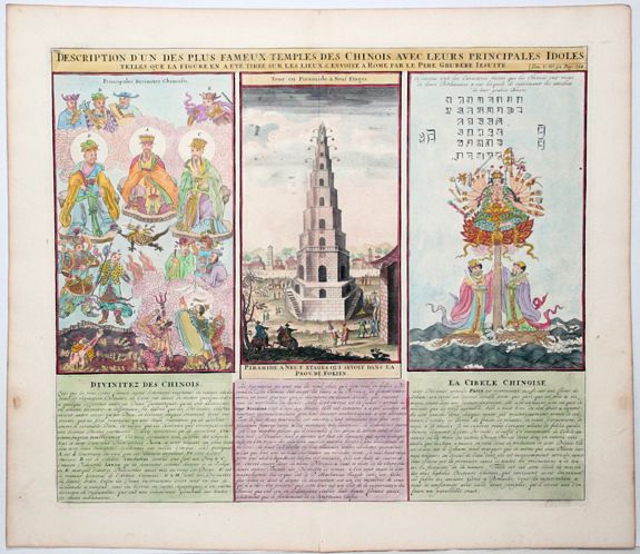 CHATELAIN, Henri., Description d' un des plus Fameux Temples des Chinois, avec leurs Principales Idoles telles que la Figure. . . , antique map, old maps