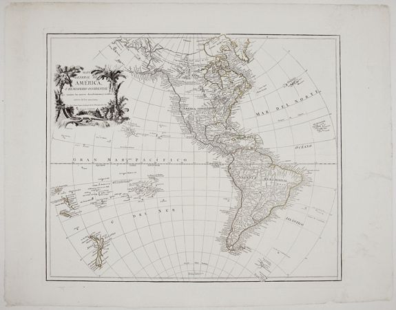 LOPEZ, T. , Mapa general de América ó hemisferio occidental. . ., antique map, old maps