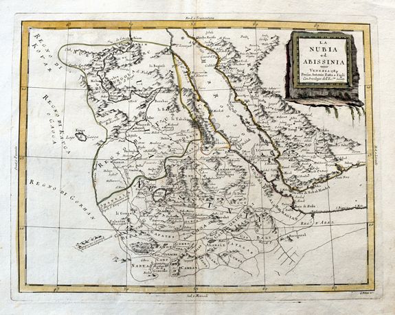 ZATTA, A., La Nubia ed Abissinia., antique map, old maps