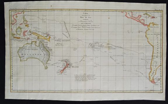 COOK, T / Whitchurch W., Carte d'une partie de la Mer du Sud Contenant les Découvertes des Vaisseaux de sa Majesté le Dauphin, Commodore Byron, La Tamar. . ., antique map, old maps