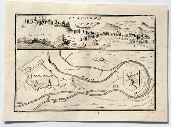 CORONELLI, V.M., LIMBURGO., antique map, old maps