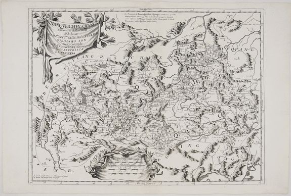 CORONELLI, V. M., Iunan, Queicheu, e Quangsi Provincie della China . . ., antique map, old maps