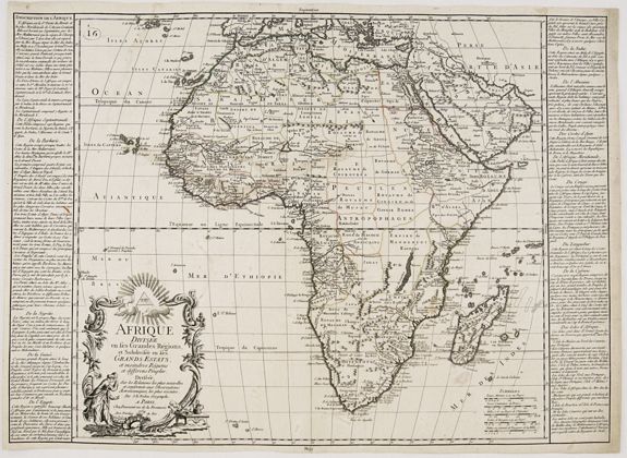 DAUMONT, J- F., Afrique Divisée en ses Grandes Régions et Subdivisée. . ., antique map, old maps