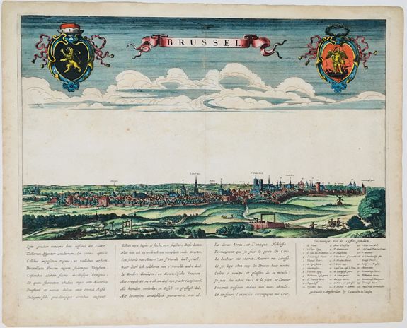 JONGHE, Clemens de, Brussel., antique map, old maps