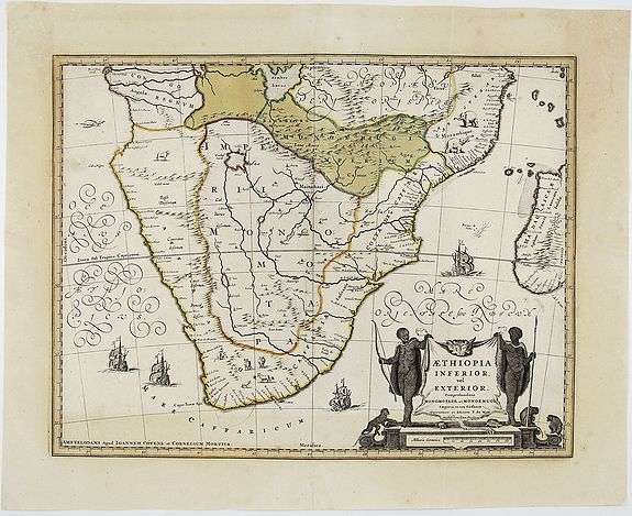 DE WIT, F., Aethiopia inferior vel exterior. . ., antique map, old maps