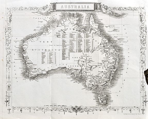 RAPKIN, J., Australia., antique map, old maps