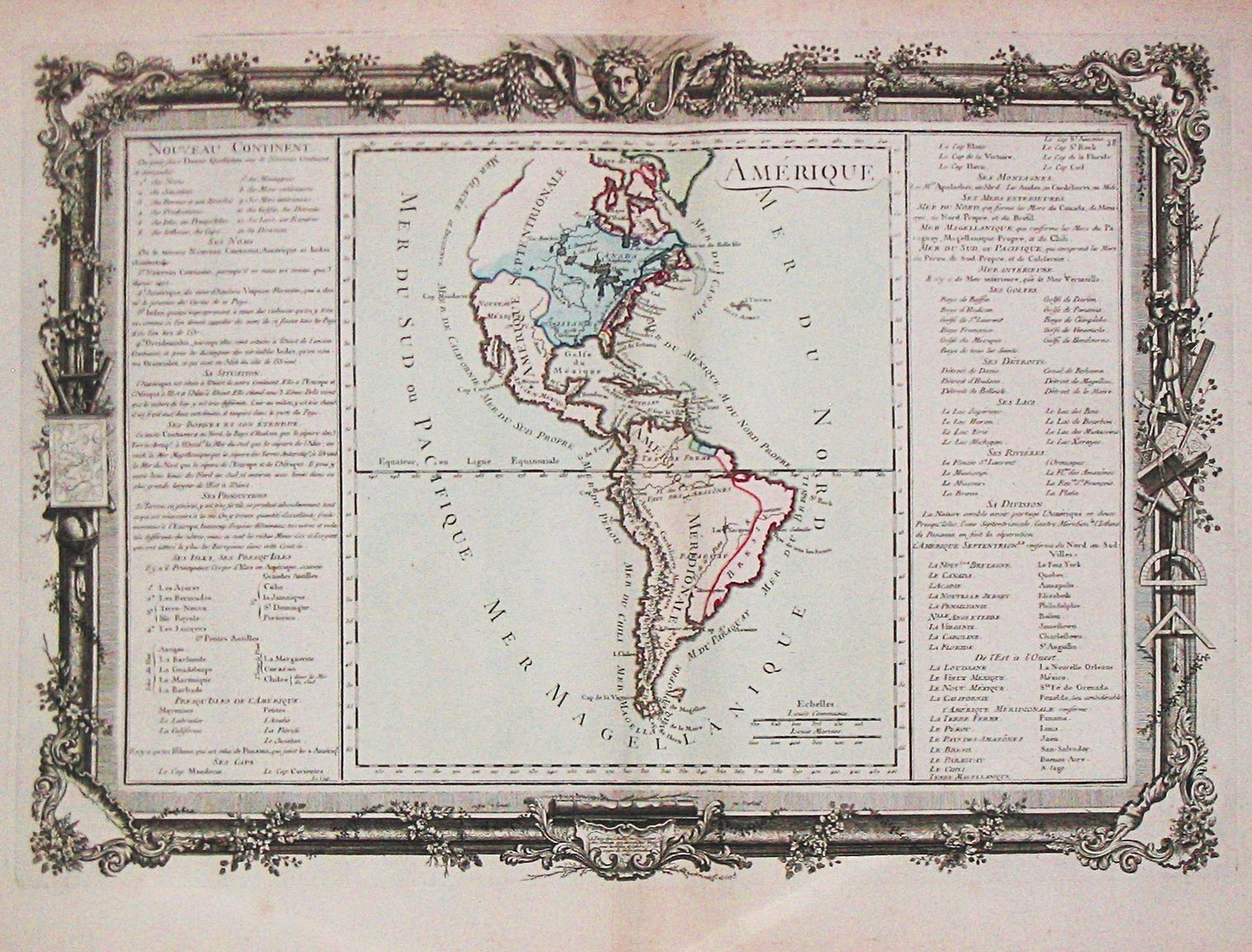 MORNAS, Claude Buy de., Amerique., antique map, old maps