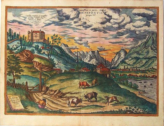 BRAUN, Georg / HOGENBERG, Frans., Innsbruck. , antique map, old maps