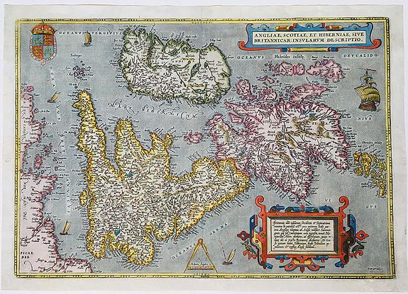 ORTELIUS, A., Angliae, Scotiae, Et Hiberniae Sive Britannicae Insularum Descriptio, antique map, old maps