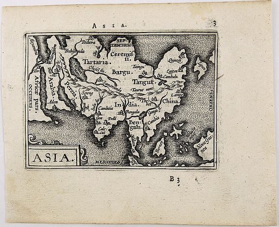 ORTELIUS, A., Asia., antique map, old maps