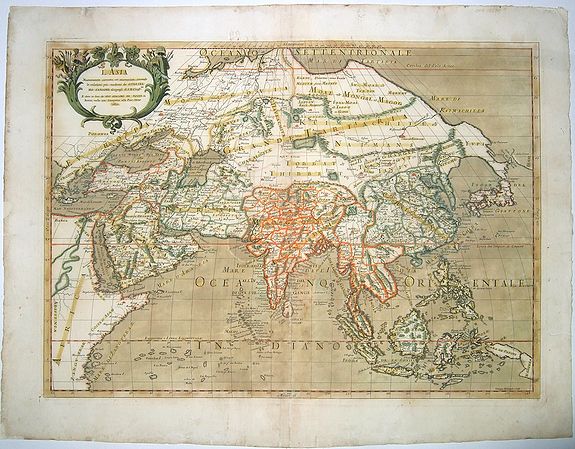 DE ROSSI, Giovanni Giacomo, L'ASIA Nuovamente corretta et accresciuta, secondo le relationi piu moderne da Guglielmo Sansone . . . 1677 , antique map, old maps
