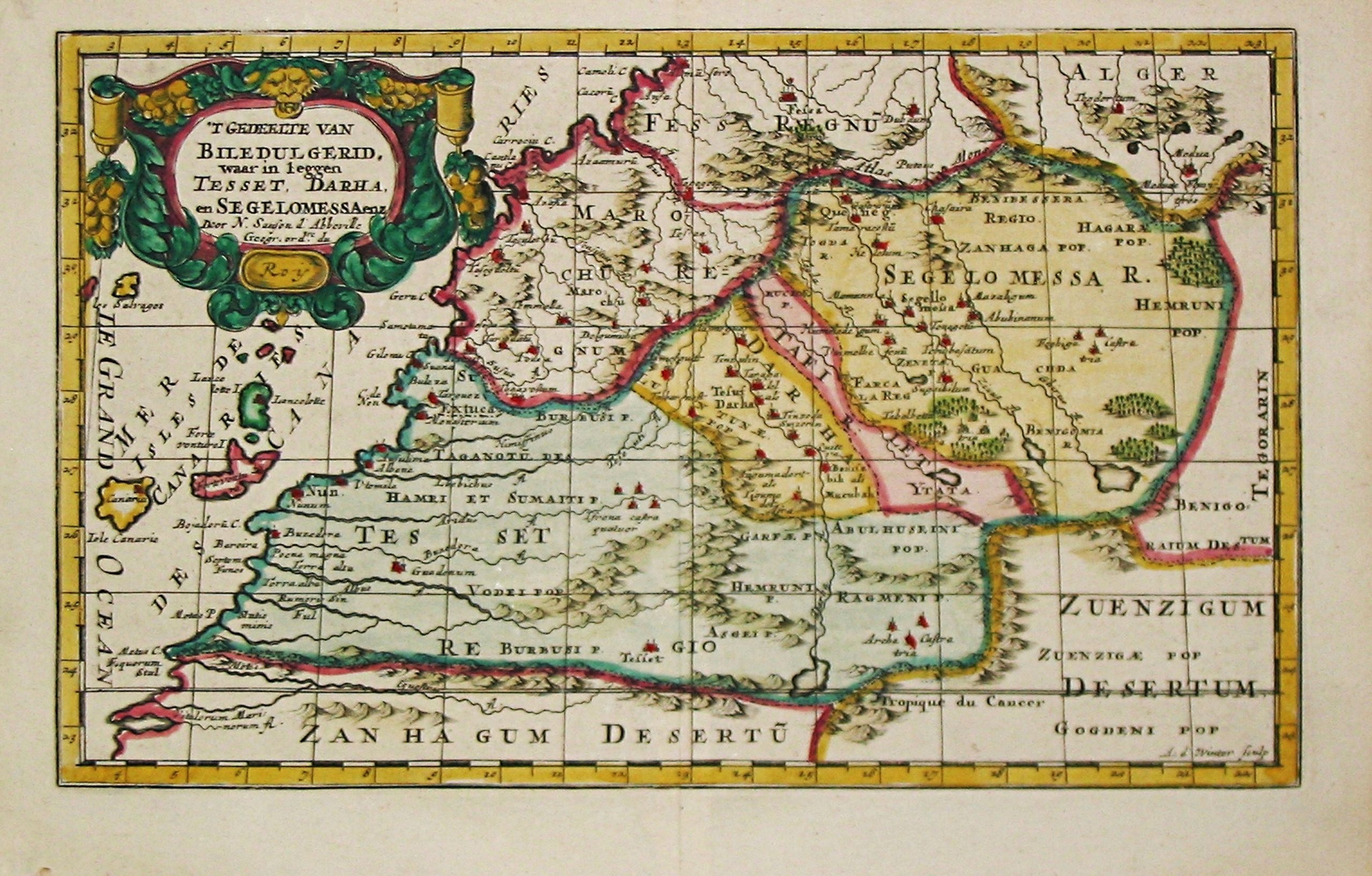 SANSON, N., Map of southern Morocco with the Canarian Islands) Plus 2 similar maps, antique map, old maps