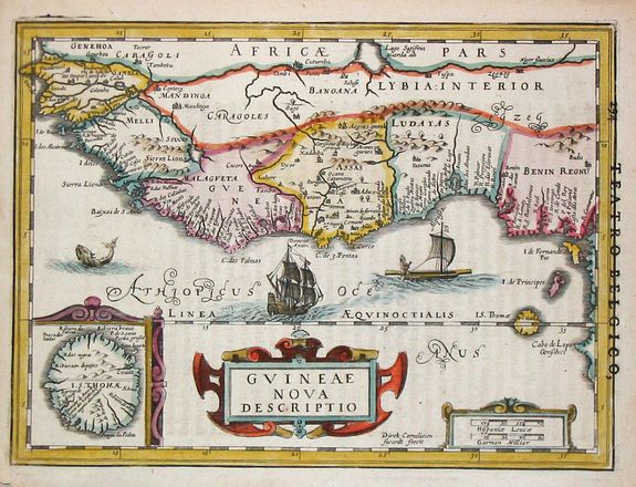 SWARDT, Direk Cornelissen., Guinea Nova Descriptio , antique map, old maps