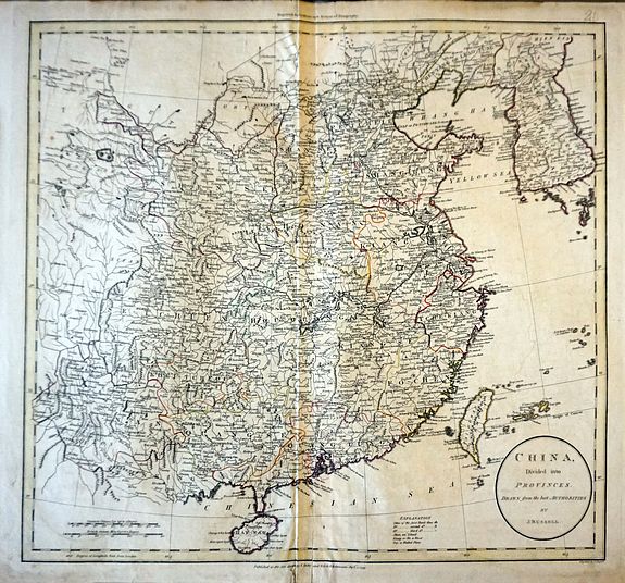 RUSSELL, J. , China, Divided into Provinces. Drawn from the Best Authorities., antique map, old maps